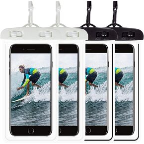 Universal Case Waterproof Phone Pouch,Dry Cellphone Bag Compatible for iPhone 15 Pro Max 14 13 12 11 Pro Max XS Max XR X 8 7 6 SE S,Galaxy S23 S22 Ultra S21 S20,Up to 7.0",white-2Pack