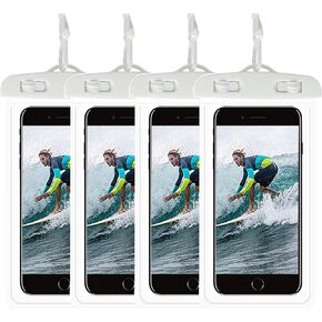Universal Case Waterproof Phone Pouch,Dry Cellphone Bag Compatible for iPhone 15 Pro Max 14 13 12 11 Pro Max XS Max XR X 8 7 6 SE S,Galaxy S23 S22 Ultra S21 S20,Up to 7.0",white-2Pack