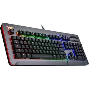 Thermaltake Level 20 RGB Titanium Aluminum Gaming Keyboard Cherry MX Silver Switches, 16.8M Color RGB, 32 color zone options, support Alexa Voice Control, Razer Chroma Sync compatible KB-LVT-SSSRUS-01