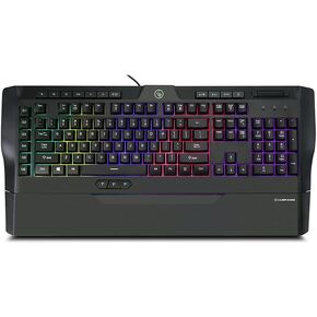IOGEAR Gaming IKON II Gaming Keyboard, 124 Keys, Volume Control, 28 Anti-ghosting Keys, RGB Backlit, Windows Gaming PC, MacBook, Chromebooks, GKB705