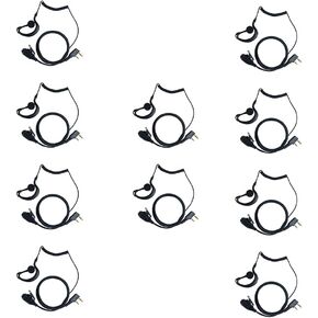 Walkie Talkie Earpiece with PTT Mic G Shape Headset for Baofeng BF-888S UV-5R BF-F9 BF-F8HP UV-82 UV-82C UV-82HP TK-3107 TK-2107 Retevis H777 RT7 RT21 Two Way Radio 10 Pack