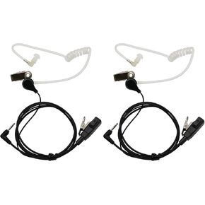 2Pcs Advanced Nipple Covert Acoustic Tube Bodyguard FBI Earpiece Headset Mic is Compatible with Motorola Talkabout MD200TPR MH230R MR350R MS350R MT350R MG160A MH230TPR MS350R MJ270R 1-pin