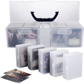 Trading Card Storage Box,With 18 independent Baseball Card Box, the transparent card box can perfectly display your cards, TCG, MTG,playing cards, Magic Commander.