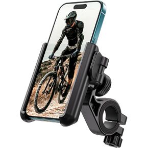 Motorcycle Phone Mount, Bike Phone Holder [Not Block Camera] for Electric Scooter Mountain Dirt Bike and Motorcycle Compatible with 4''-7'' Wide Smartphones