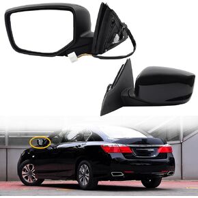 مرآة الجانب الأيسر للسائق من Dasbecan متوافقة مع Honda Accord 2013-2017 مع استبدال زجاج الطاقة # 76258T2FA11 HO1320272 مرآة الرؤية الخلفية الخارجية اللون الأبيض (3 دبابيس)