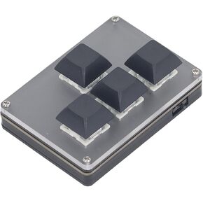 Diydeg 4 Keys Macro Mechanical Gaming Keypad, Fully Programmable Macro Keyboard Keypad, One Handed Customizable Mechanical Keyboard with RGB Backlit for PC Gaming
