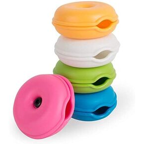 Cord Keeper Cable Wrap Winder 5 Packs Earbuds Headphone Holder Box Tangle-Free Power Cord Shortener Organizer Cable Reel Storage Case Turtle Shell Lightening Cable Manage Case with 5 Colors by WeGo