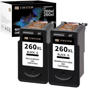 JINTUM Compatible Ink Cartridges Relacement for Canon 260 260XL Black Ink Cartridge for TS6420a TS6420 TR7020a TR7020 TS5320 Printer Ink (2 Black)
