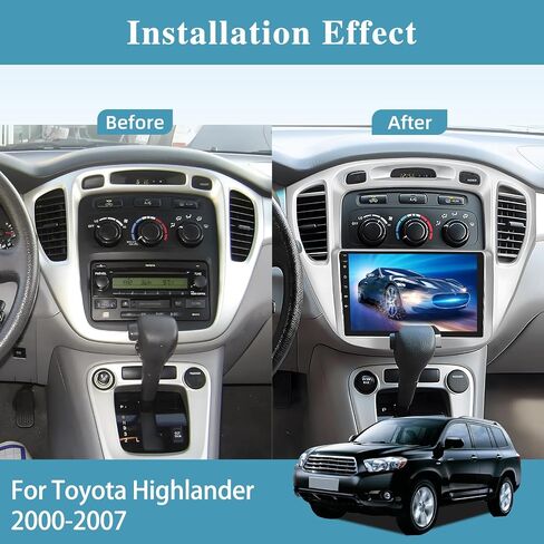 ستيريو سيارة Android لسيارة Toyota Highlander 2000-2007 - Carplay وAndroid Auto - راديو سيارة بشاشة تعمل باللمس 9 بوصة - نظام ملاحة GPS WiFi SWC واجهة مستخدم متعددة + كاميرا احتياطية AHD 2+64G in Saudi Arabia
