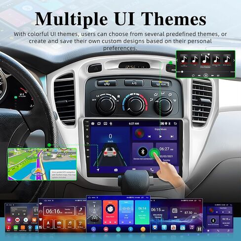 ستيريو سيارة Android لسيارة Toyota Highlander 2000-2007 - Carplay وAndroid Auto - راديو سيارة بشاشة تعمل باللمس 9 بوصة - نظام ملاحة GPS WiFi SWC واجهة مستخدم متعددة + كاميرا احتياطية AHD 2+64G in Saudi Arabia