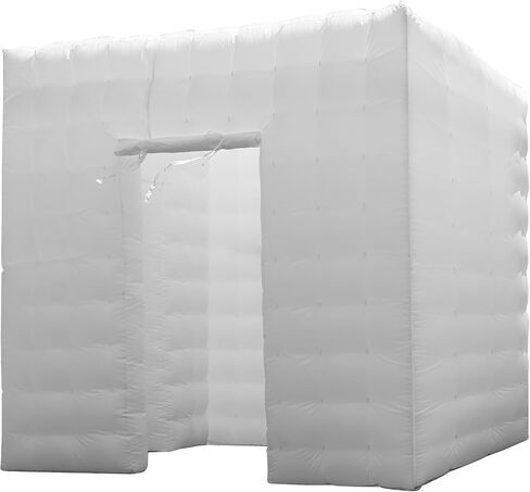 Mokmok Portable Inflatable Photo Booth Enclosure 16 Colors with Blower(White, Single Door, 8.2x8.2x8.2ft), for Weddings, Parties, Activities, Birthdays, and Bars. in Saudi Arabia