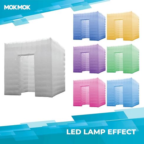 Mokmok Portable Inflatable Photo Booth Enclosure 16 Colors with Blower(White, Single Door, 8.2x8.2x8.2ft), for Weddings, Parties, Activities, Birthdays, and Bars. in Saudi Arabia