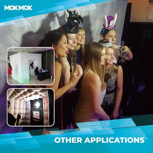 Mokmok Portable Inflatable Photo Booth Enclosure 16 Colors with Blower(White, Single Door, 8.2x8.2x8.2ft), for Weddings, Parties, Activities, Birthdays, and Bars. in Saudi Arabia