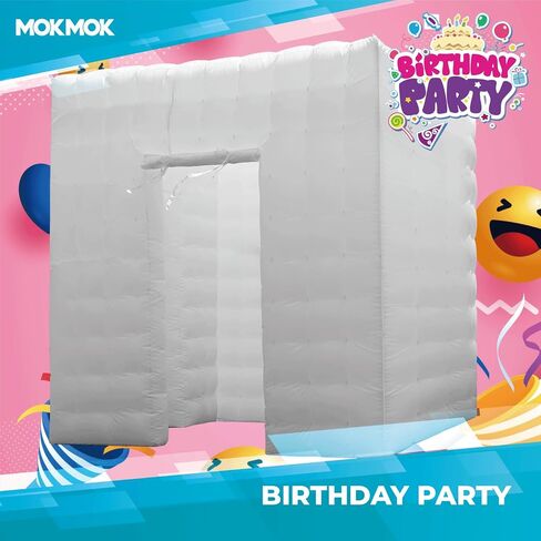 Mokmok Portable Inflatable Photo Booth Enclosure 16 Colors with Blower(White, Single Door, 8.2x8.2x8.2ft), for Weddings, Parties, Activities, Birthdays, and Bars. in Saudi Arabia