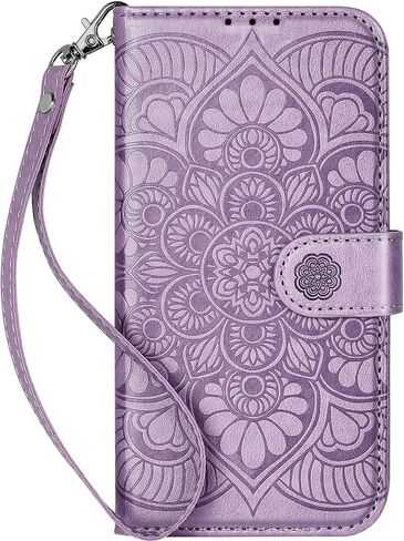 Galaxy S23 Wallet Case, [RFID Blocking] 3 Card Holder Stand with Credit Card Slot PU Leather Magnetic Protective Flip Cover for Galaxy S23(Light Purple) in Kuwait
