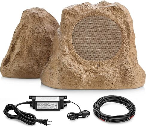 SPS-2000-SL Dual Bluetooth Active Rock Speaker Pair for Outdoor, Patio, Garden, Pool Area, Gray Slate in Saudi Arabia
