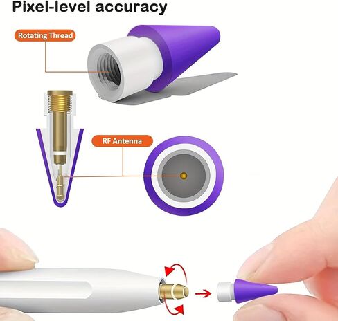 Replacement Tips for Apple Pencil, iPad Pencil Tips, Compatible with Apple Pencil 1st & 2nd Generation Stylus Pen Nibs for Apple iPad Pro 2022 Air Mini Pro Pencil Tip Cover-8 pcs in Saudi Arabia