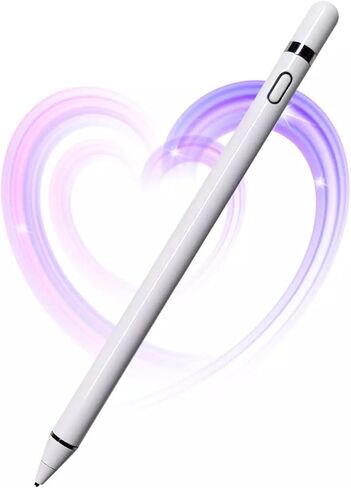 Stylus Pens for Touch Screens,Active Stylus Compatible with Apple,Magnetism Cover Cap,High Sensitivity,Rechargeable Stylus Pen Compatible with iOS/Android and Other Touch Screens (White) in Saudi Arabia