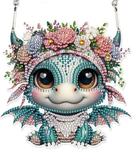 AiYuanzsh DIY 5D Diamond Art Painting Pendant Kit Flower House Special Shape Crystal Rhinestone Diamond Art Crafts Wall Hanging Art Door Window Home Decoration Pendant Ornament Valentine's Day Gift in Kuwait