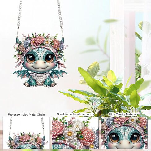 AiYuanzsh DIY 5D Diamond Art Painting Pendant Kit Flower House Special Shape Crystal Rhinestone Diamond Art Crafts Wall Hanging Art Door Window Home Decoration Pendant Ornament Valentine's Day Gift in Kuwait