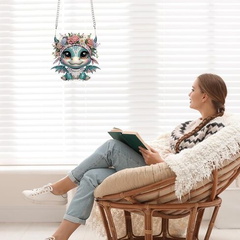 AiYuanzsh DIY 5D Diamond Art Painting Pendant Kit Flower House Special Shape Crystal Rhinestone Diamond Art Crafts Wall Hanging Art Door Window Home Decoration Pendant Ornament Valentine's Day Gift in Kuwait