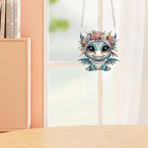 AiYuanzsh DIY 5D Diamond Art Painting Pendant Kit Flower House Special Shape Crystal Rhinestone Diamond Art Crafts Wall Hanging Art Door Window Home Decoration Pendant Ornament Valentine's Day Gift in Kuwait