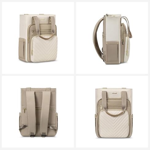 LOVEVOOK Laptop Backpack for Women, 15.6 Inch Work Business Travel Backpack, Fation Teacher Doctor Nurse Backpack Purse, Waterproof Cute Backpack, Khaki-Beige in Saudi Arabia