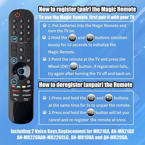 New Replacement for LG Remote Control for LG Smart TV,LG Magic Remote AN-MR22GA with Voice and Pointer Function,Compatible for 2022-2019 LG TVs,OLED,QNED,NANOCell 4K 8K 2022 2023 Models in Saudi Arabia