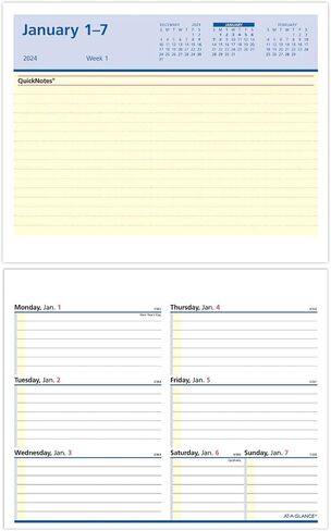 AT-A-GLANCE 2025 Desk Calendar Refill, Weekly, 5-1/2" x 7", Flip-A-Week with QuickNotes (SW7065025) in Kuwait