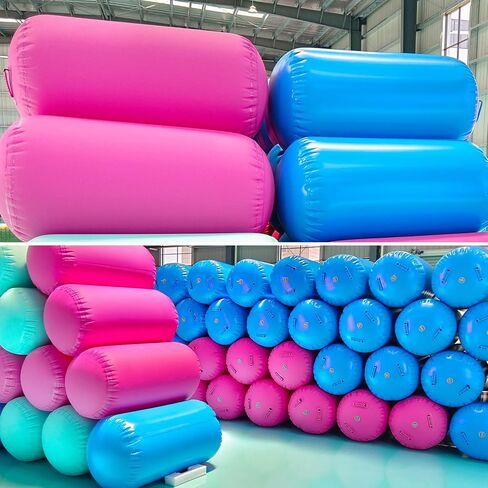 Air Barrel Gymnastics Track Roller 3.3FT, JINSPORT 2Ft Diameter Backhandspring Spot Trainer with Electric Air Pump, Cheer Mat for Tumbling, Inflatable Thick Pad for Home, Kids, Girls in Saudi Arabia