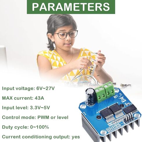 BTS7960 Motor Driver Module 43A High Power Double DC Stepper Motor Driver Module H-Bridge Semiconductor Refrigeration PWM Smart Car Driver Module, for Arduino in Saudi Arabia