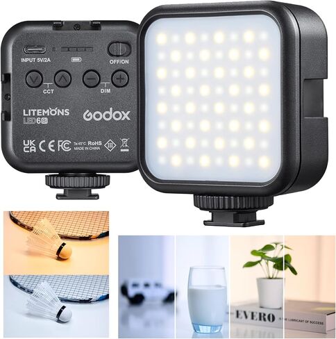 Godox LED6BI Video Light,Color 3200k-6500k,Built-in 1800mAh Li-ion Battery for Video Conference Lighting/Game Streaming/YouTube Video Photography in Saudi Arabia