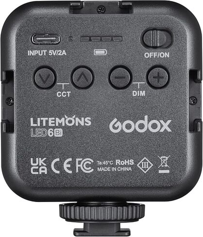 Godox LED6BI Video Light,Color 3200k-6500k,Built-in 1800mAh Li-ion Battery for Video Conference Lighting/Game Streaming/YouTube Video Photography in Saudi Arabia