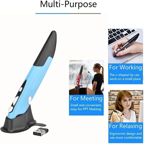 Wireless Optical Pocket Pen Mouse,GaoMee USB Optical Pen Mouse 800/1200/1600 DPI Adjustable Handwriting Mini Air Mouse Mice for PC Laptop Notebook Computer (Blue) in Saudi Arabia