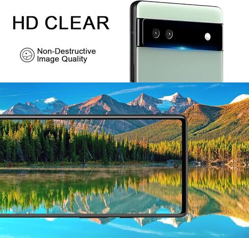 【 3+3 عبوات】Coolpow مصممة لواقي شاشة Google Pixel 6a من الزجاج المقوى لطبقة الهاتف الخلوي، فائقة الدقة، صلابة 9H، مقاومة للخدش لواقي الشاشة الزجاجي Google Pixel 6a 【ملاحظة: ليس لـ 6 و6Pro】 in Kuwait