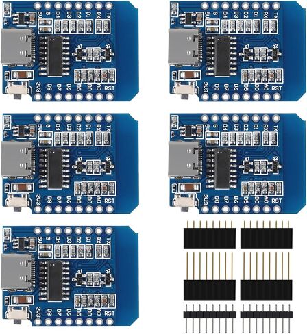 ACEIRMC 5 قطع WeMos D1 Mini V4.0.0 Type-C USB WiFi إنترنت الأشياء على أساس ESP8266 4 ميجابايت متوافق مع Arduino MicroPython Nodemcu (V4.0.0 Type-C) in Kuwait