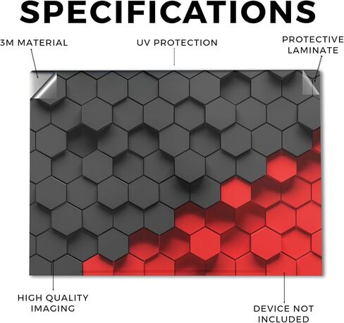 Laptop Skin Compatible with HP Envy x360 15" (2023) - Two-Tone Hex - Premium 3M Vinyl Protective Wrap Decal Cover - Easy to Apply | Crafted in The USA by MightySkins in Saudi Arabia