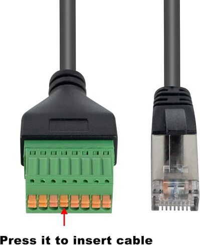 كابل محول Duttek RJ45 إلى 8Pin (بدون لحام)، موصل طرفي توصيل Ethernet RJ45 للشبكة، RJ45 8P8C ذكر إلى 8Pin موصل تثبيت مجعد بدون لحام لكاميرات المراقبة، Cat5، Cat6 1FT/30 سم in Saudi Arabia