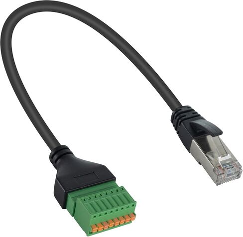 كابل محول Duttek RJ45 إلى 8Pin (بدون لحام)، موصل طرفي توصيل Ethernet RJ45 للشبكة، RJ45 8P8C ذكر إلى 8Pin موصل تثبيت مجعد بدون لحام لكاميرات المراقبة، Cat5، Cat6 1FT/30 سم in Saudi Arabia