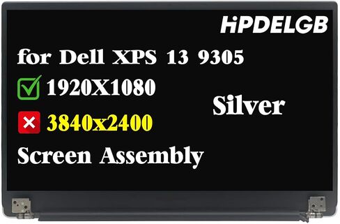 بديل لمجموعة شاشة العرض LCD Dell XPS 13 9305 مقاس 13.3 بوصة 1920x1080 FHD IPS شاشة غير تعمل باللمس باللون الفضي in Saudi Arabia