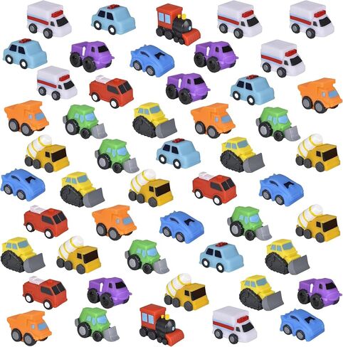 Rubber Vehicles Toys for Baby – Forest & Twelfth 2" Bath Toys for Toddlers, Soft Baby Car Bathtub Toys, Ideal as Pool Toys, Toddler Beach Toys, Party Favors, Decorations, Cake Toppers (10 Pack) in Saudi Arabia