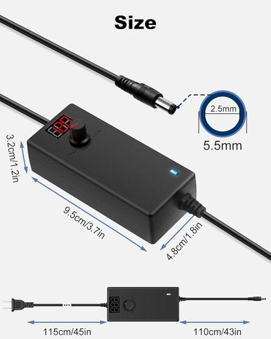 محول إمداد طاقة متغير 3 فولت ~ 24 فولت 1 أمبير، محول طاقة تيار متردد إلى تيار مستمر قابل للتعديل 24 وات، محول تيار متردد 100-240 فولت إلى تيار مستمر 3-24 فولت 1 أمبير، محول عالمي، 14 طرفًا إضافيًا وكابل محول قطبية عكسية in Kuwait