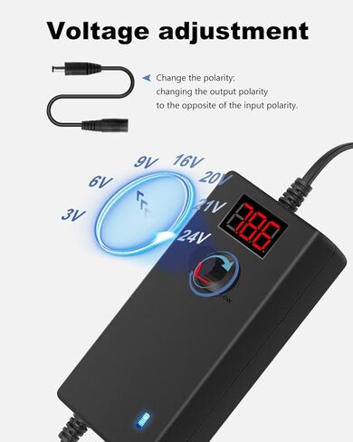 محول إمداد طاقة متغير 3 فولت ~ 24 فولت 1 أمبير، محول طاقة تيار متردد إلى تيار مستمر قابل للتعديل 24 وات، محول تيار متردد 100-240 فولت إلى تيار مستمر 3-24 فولت 1 أمبير، محول عالمي، 14 طرفًا إضافيًا وكابل محول قطبية عكسية in Kuwait