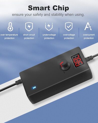 محول إمداد طاقة متغير 3 فولت ~ 24 فولت 1 أمبير، محول طاقة تيار متردد إلى تيار مستمر قابل للتعديل 24 وات، محول تيار متردد 100-240 فولت إلى تيار مستمر 3-24 فولت 1 أمبير، محول عالمي، 14 طرفًا إضافيًا وكابل محول قطبية عكسية in Kuwait