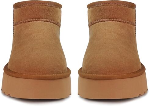Platform Mini Boot for Women Genuine Suede Winter Snow Anti-Slip Short Ankle Boot Fur Fleece Lined Classic Ultra Boot for Outdoor in Saudi Arabia