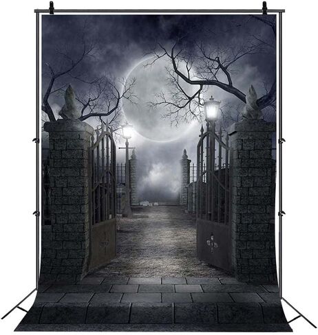 RUINI Halloween Theme Backdrop Halloween Full Moon Haunted House Backdrop Photo Props (5X7FT) in Saudi Arabia