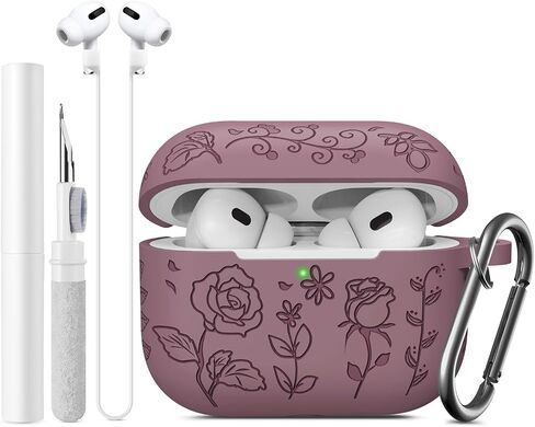 غطاء حافظة Airpods Pro الجيل الثاني/غطاء حافظة Airpod Pro، سيليكون منقوش على شكل زهرة بوهو متوافق مع حافظة Apple Airpods Pro، حافظة AirPod Pro 2 اللطيفة، حماية كاملة، LED أمامي مرئي in Saudi Arabia