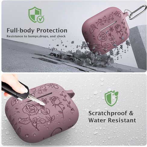 غطاء حافظة Airpods Pro الجيل الثاني/غطاء حافظة Airpod Pro، سيليكون منقوش على شكل زهرة بوهو متوافق مع حافظة Apple Airpods Pro، حافظة AirPod Pro 2 اللطيفة، حماية كاملة، LED أمامي مرئي in Saudi Arabia