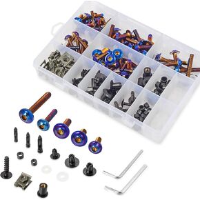 210PCS Motorcycle 304 Stainless Steel Fairing Bolt Kit M5 M6 Fasteners Fit for Kawasaki Suzuki Honda Yamaha Kawasaki Suzuki BMW