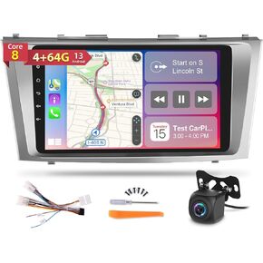[8 Core 4G+64G] Android Car Radio for Toyota Camry 2007 2008 2009 2010 2011-10.1 inch Touch Screen Car Play Stereo, DSP 32 EQ Audio/IPS Screen/Carplay/Android Auto/SWC/BT 5.0/WiFi